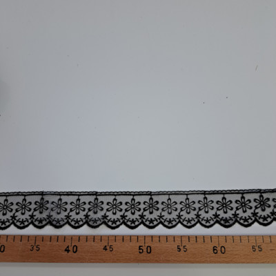 CL12061-1 Кружево 50мм белый черный №19 (уп.27,4м)2