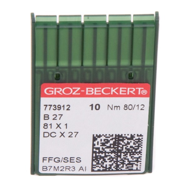 Иглы GROZ-BECKERT DCx27 (Bx27) FFG/SES №80/12 (уп.10шт.)0